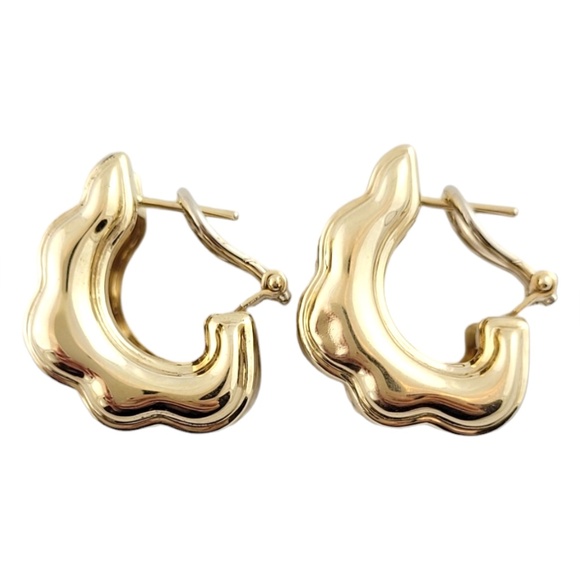 14K 2-Tone Yellow and White Gold Large Hollow Hoops #16134 - Picture 2 of 8